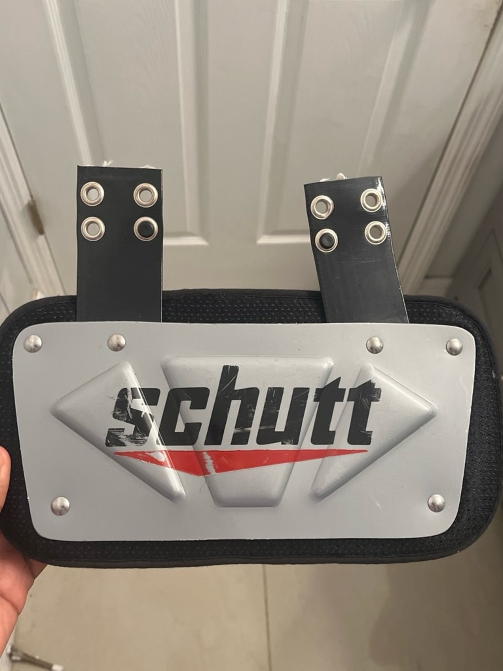 SCHUTZ Gray and Red Protective Chest Plate